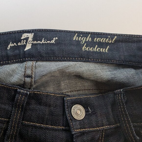 7 FOR ALL MANKIND jeans Sz 24 to 26 HIGH RISE BOOT CUT 98% Cotton MADE IN USA - Picture 11 of 14